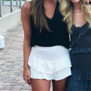 Umgee white ruffle skort
